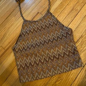 STREETWEAR SXCIETY CHEVRON HALTER CROP TOP